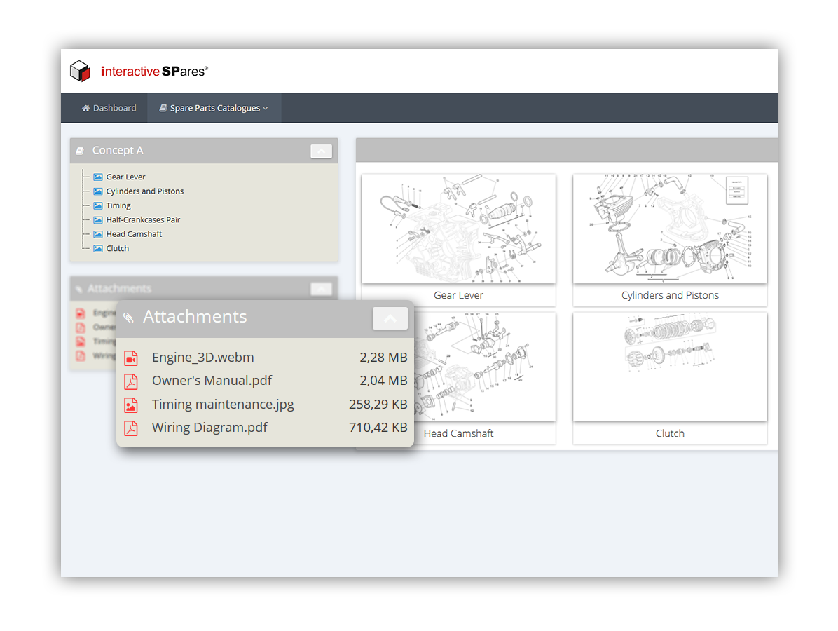 Parts Catalogues managment software - attachment files - InteractiveSPares.com